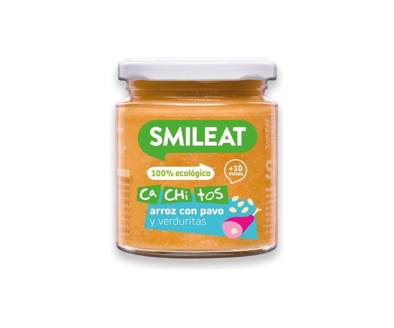 Tarrito con Cachitos de Arroz y Pavo con Verduras 10m+ 230 g Smileat