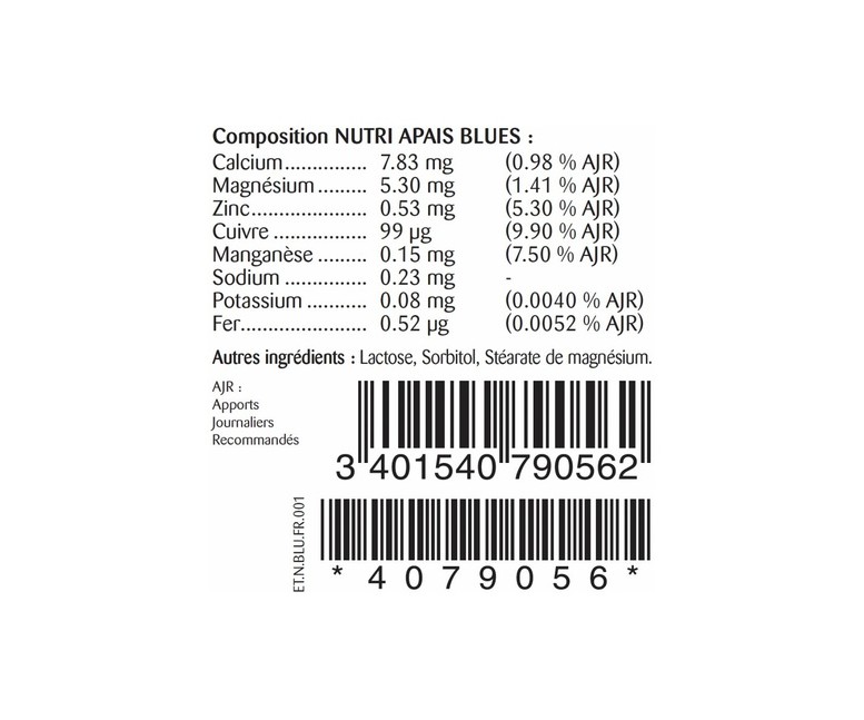Nutri apais blues 70 comprimidos masticables Activa