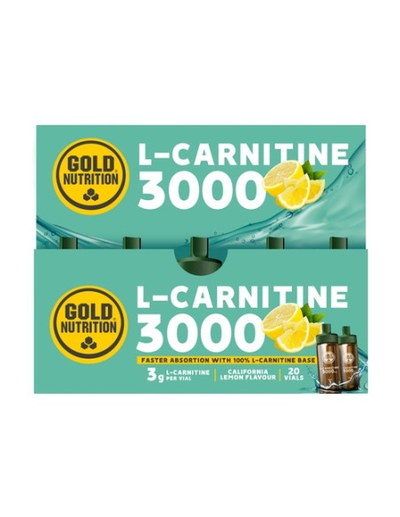 L carnitine (sabor limón) 20 unidades de 10 ml (3000 mg) Gold Nutrition