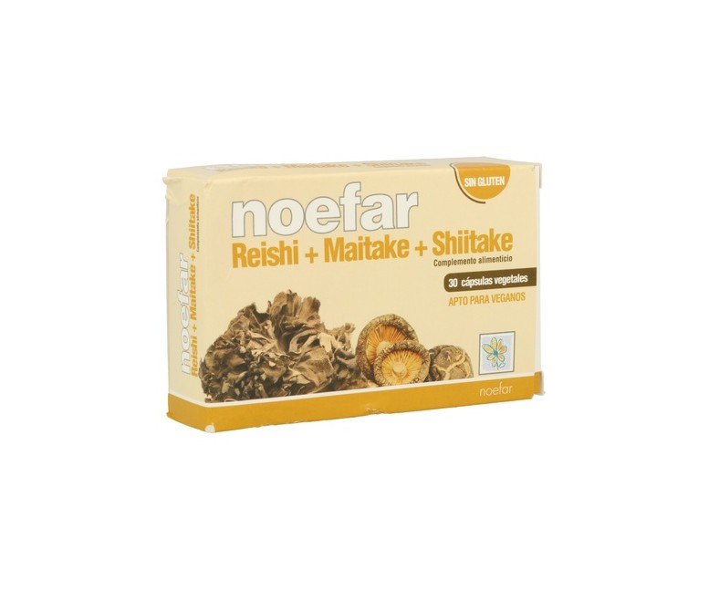 Reishi + Maitake + Shiitake 30 cápsulas Noefar