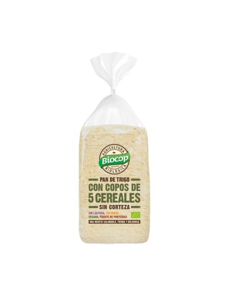 Pan de molde copos y cereales sin corteza 300 g Biocop