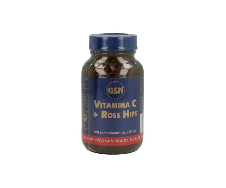 Vitamina C + Rose Hips 100 cápsulas de 650mg Gsn