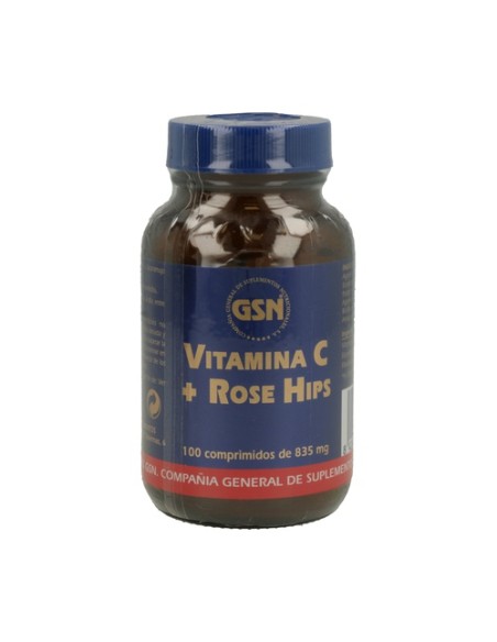 Vitamina C + Rose Hips 100 cápsulas de 650mg Gsn