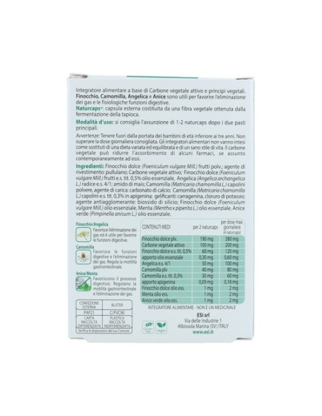Carbón vegetal activo 30 cápsulas ESI