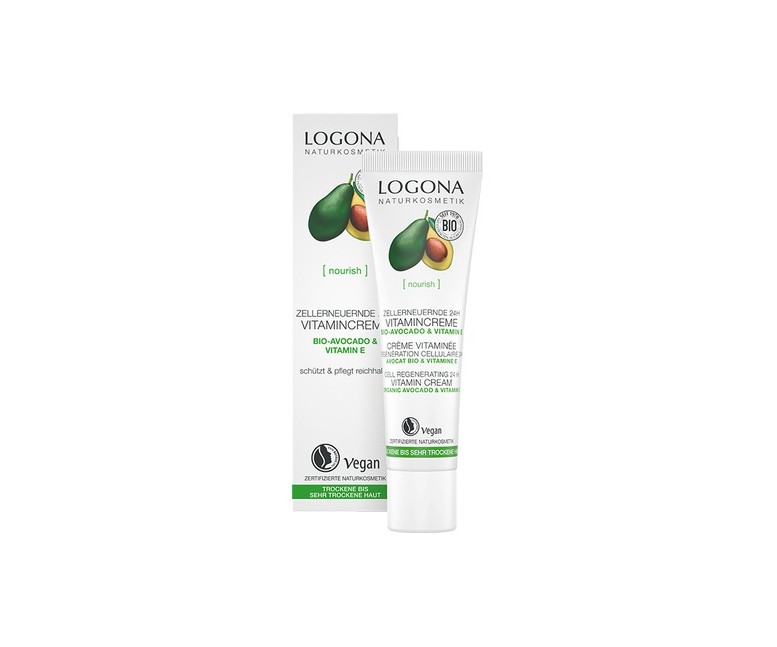 Crema Vitamínica Regenadora 24H Aguacate & Vitamina E 30 ml Logona