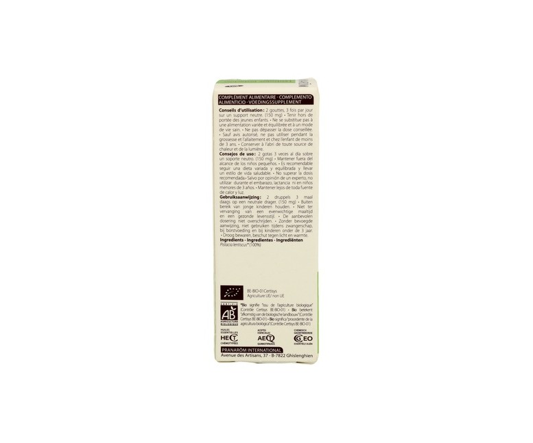 Lentisco Rama Aceite Esencial Bio 5 ml de aceite esencial Pranarom