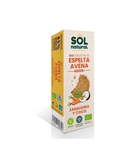 Galletas de avena y espelta con zanahoria y coco Bio 175 g Sol Natural