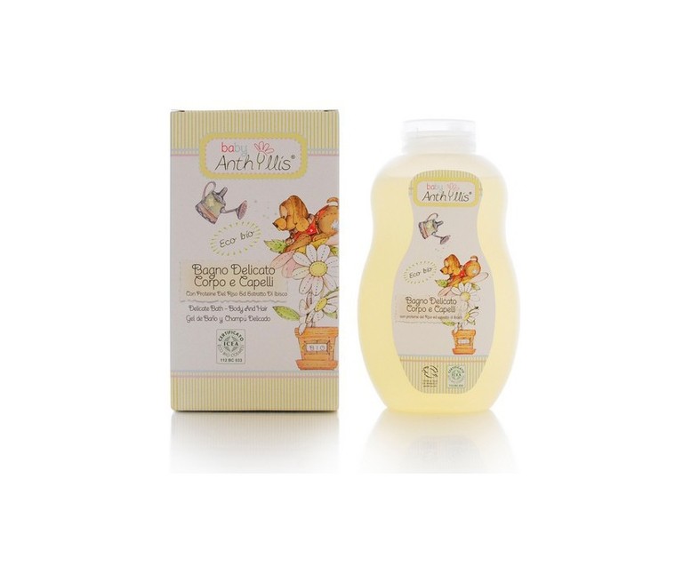 Gel Baño y Champú Delicado Baby (con Proteínas de Arroz Eco) 400 ml Anthyllis
