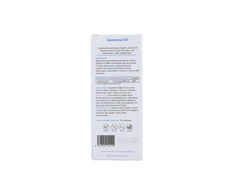 Liposomal D3 60 ml Curesupport