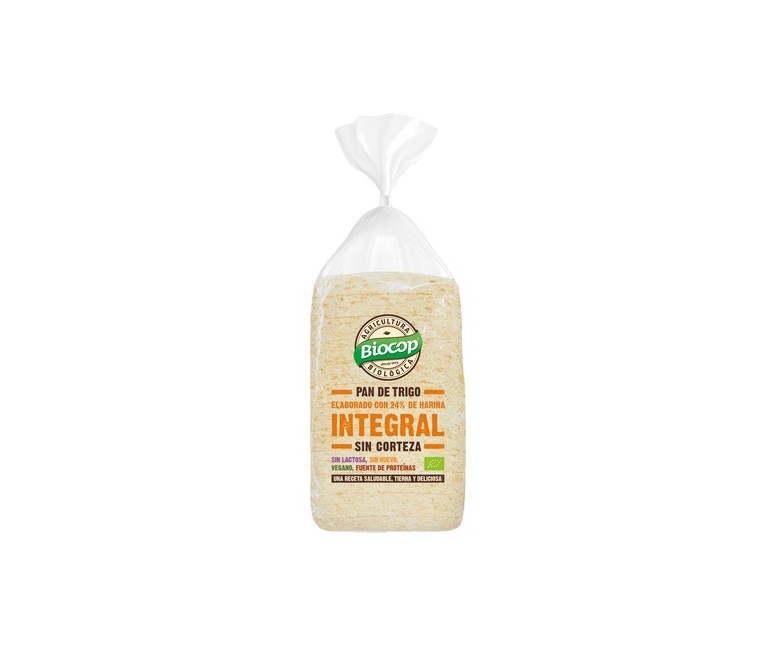 Pan molde de trigo integral sin corteza 300 g Biocop