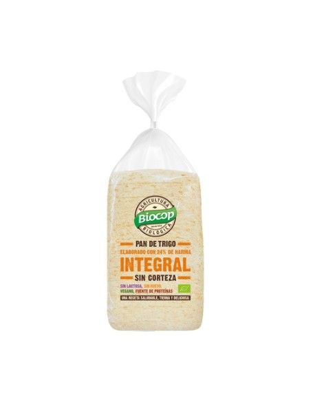 Pan molde de trigo integral sin corteza 300 g Biocop