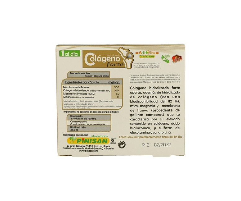 Colágeno Forte 30 cápsulas vegetales Pinisan