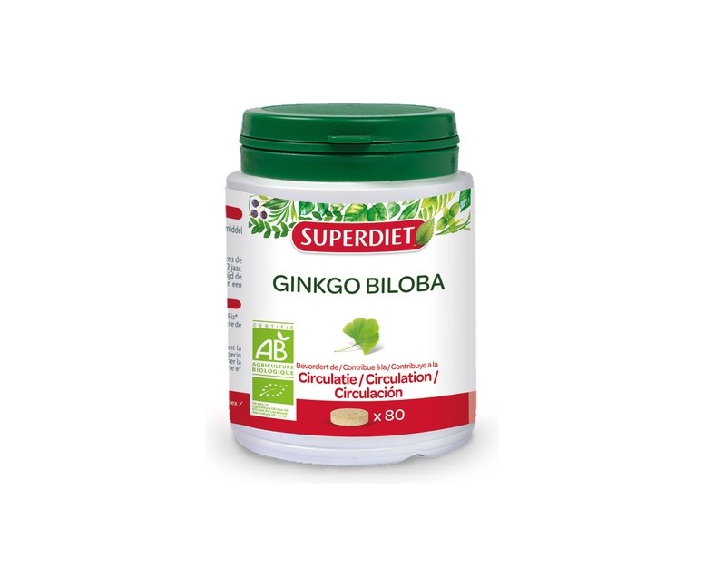 Ginkgo Biloba Bio (circulación) 80 comprimidos Superdiet