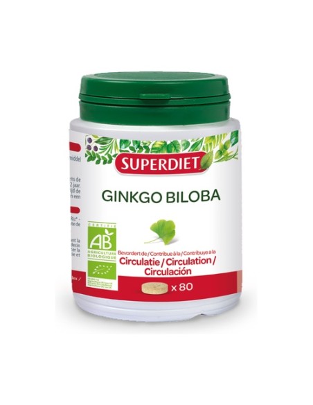 Ginkgo Biloba Bio (circulación) 80 comprimidos Superdiet
