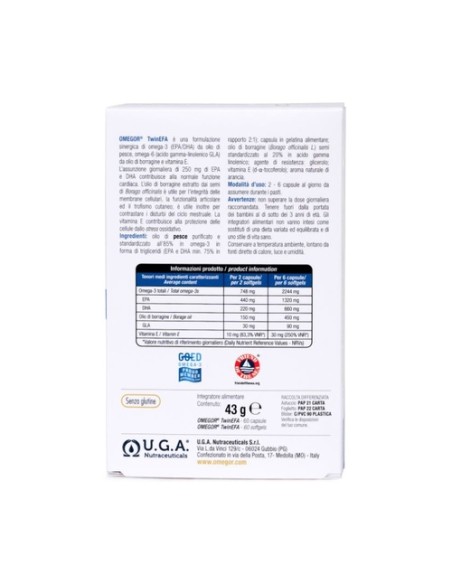 Omegor TwinEFA 60 cápsulas Uga Nutraceuticals