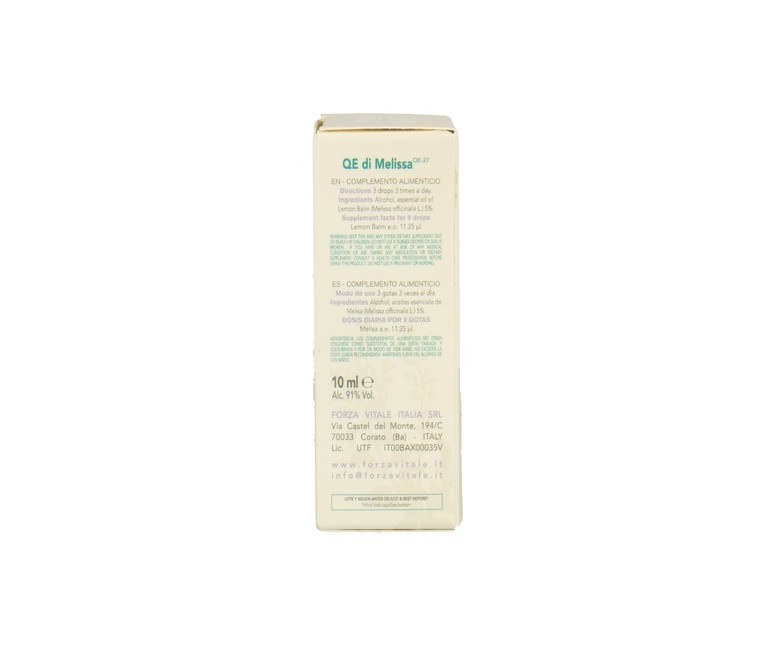 Quintessenza di Melissa 10 ml Forza Vitale