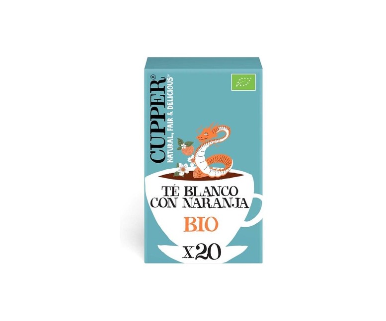 Infusión té blanco con naranja Bio 20 bolsitas infusoras de 1.7 g Cupper