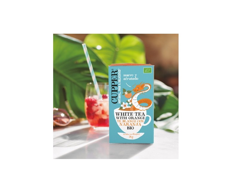 Infusión té blanco con naranja Bio 20 bolsitas infusoras de 1.7 g Cupper