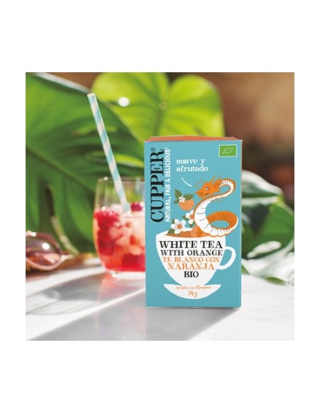 Infusión té blanco con naranja Bio 20 bolsitas infusoras de 1.7 g Cupper