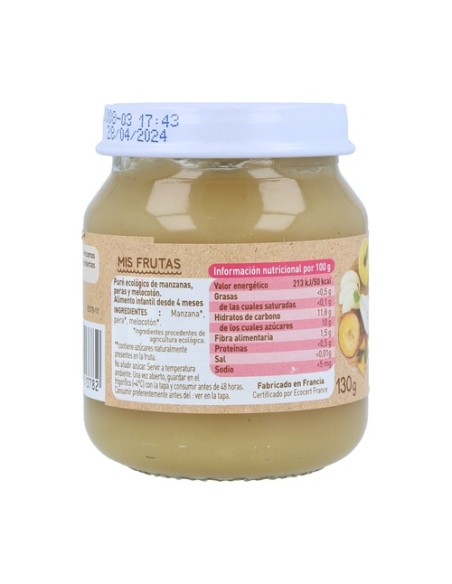 Tarrito Delicia De Frutas 4m+ 130 g (Frutas) Babybio
