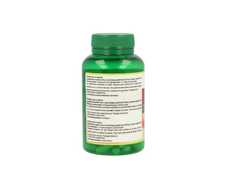 Maca Roja Bio 100 cápsulas de 500mg Inkanat