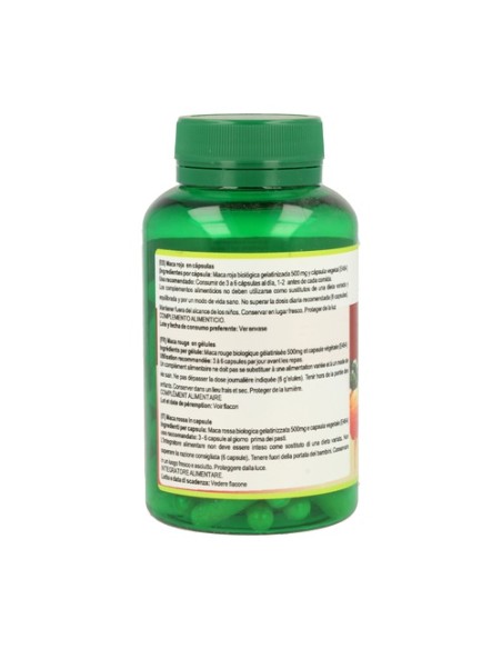 Maca Roja Bio 100 cápsulas de 500mg Inkanat