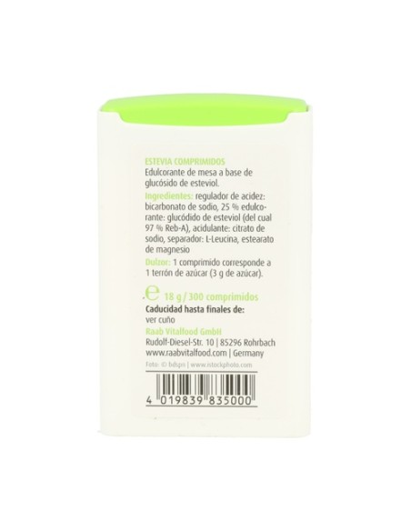 Estevia Comprimidos Premium 300 sobres de 0.8g Raab
