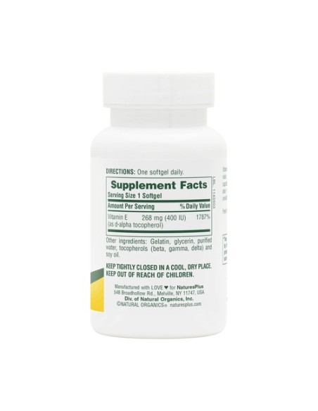 Vitamina E 400UI 60 perlas Natures Plus