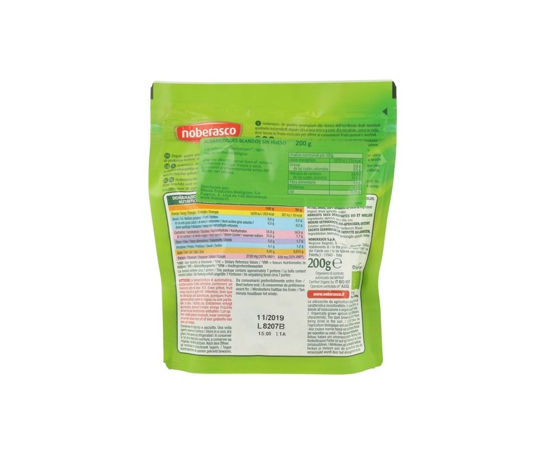 Albaricoques Blandos Sin Hueso 200 g Noberasco