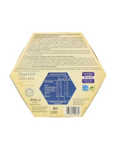 Jalea Real Bal-San Forte Royal-Vit 20 ampollas de 10 ml Dietisa