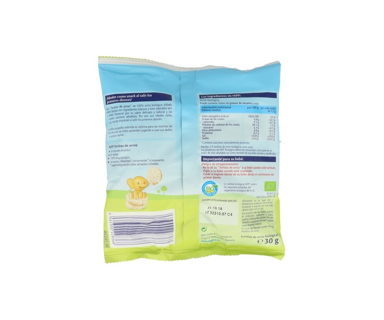 Tortitas de Arroz Bio 30 g HiPP
