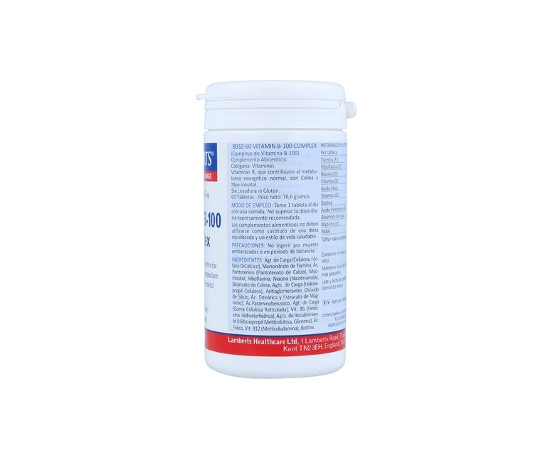 Vitamina B-100 Complex 60 tabletas Lamberts