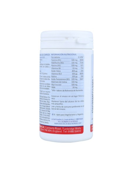Vitamina B-100 Complex 60 tabletas Lamberts