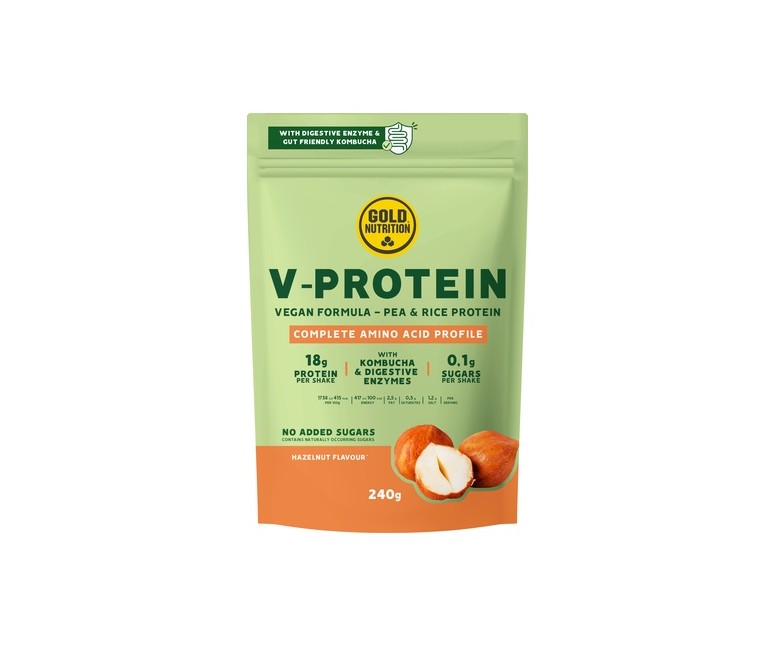 Proteína vegana sabor avellana 240 g de polvo (Avellana) Gold Nutrition