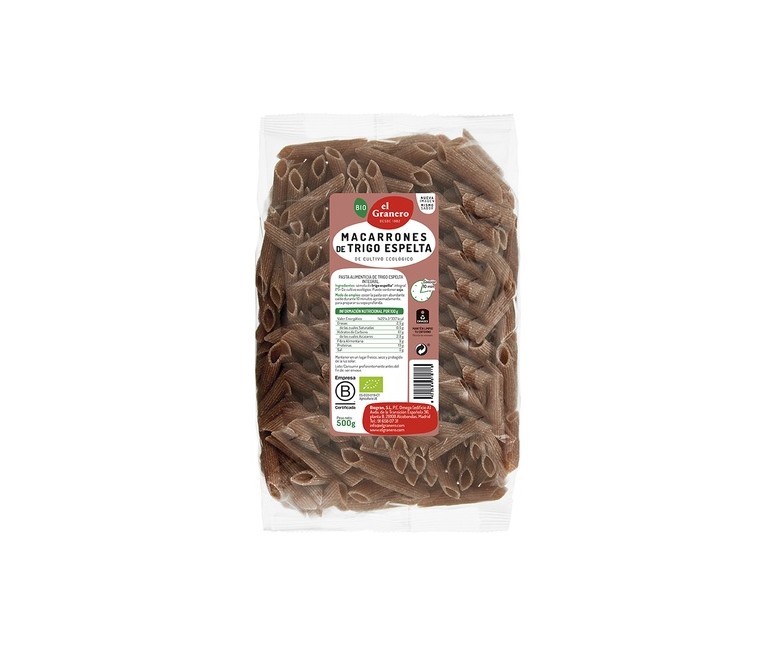 Macarrones de Espelta Integral Bio 500 g El Granero Integral