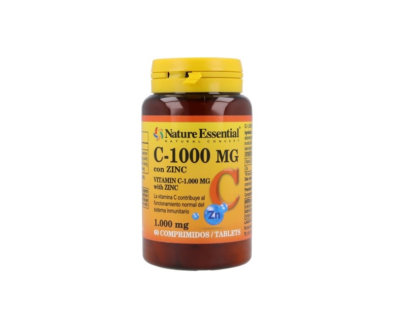 Vitamina C 1000 Mg + Zinc 60 comprimidos de 1000mg Nature Essential