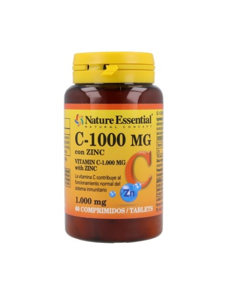 Vitamina C 1000 Mg + Zinc 60 comprimidos de 1000mg Nature Essential
