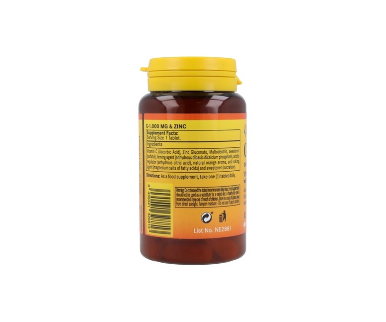 Vitamina C 1000 Mg + Zinc 60 comprimidos de 1000mg Nature Essential