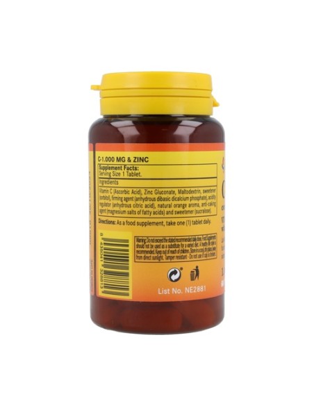 Vitamina C 1000 Mg + Zinc 60 comprimidos de 1000mg Nature Essential