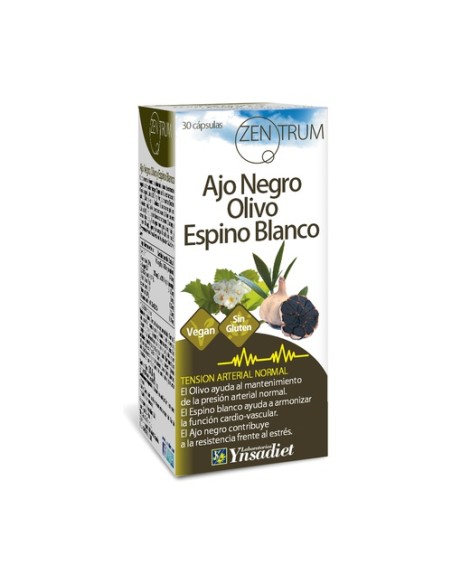 Zentrum Ajo Negro, Olivo Y Espino 30 cápsulas Zentrum