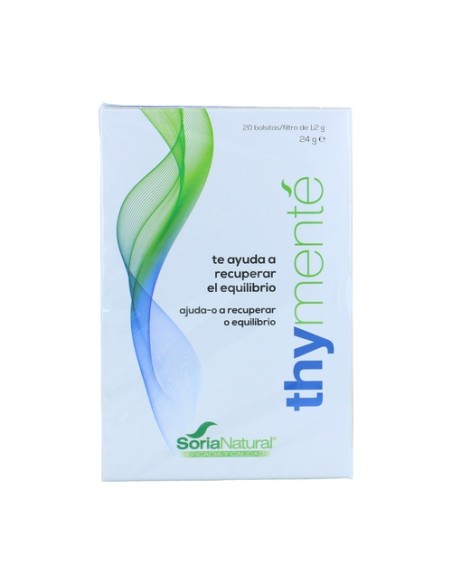 Thymente Infusión Tomillo, Menta Te 20 bolsitas infusoras Soria Natural