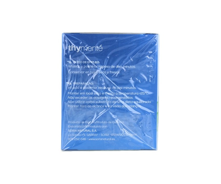 Thymente Infusión Tomillo, Menta Te 20 bolsitas infusoras Soria Natural