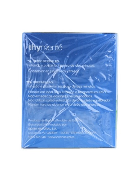 Thymente Infusión Tomillo, Menta Te 20 bolsitas infusoras Soria Natural