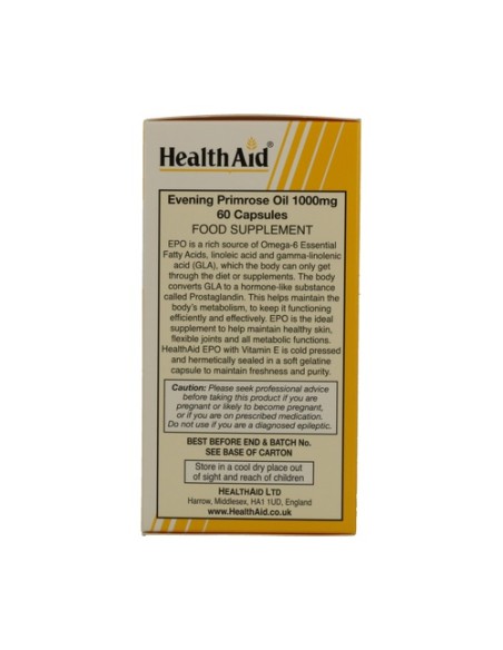 Aceite de Onagra Health Aid 60 comprimidos de 1000mg Health Aid