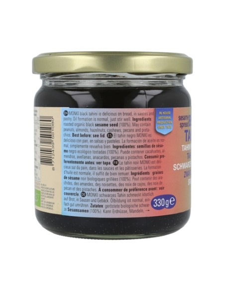 Tahin de sésamo negro Bio sin sal 330 g Monki