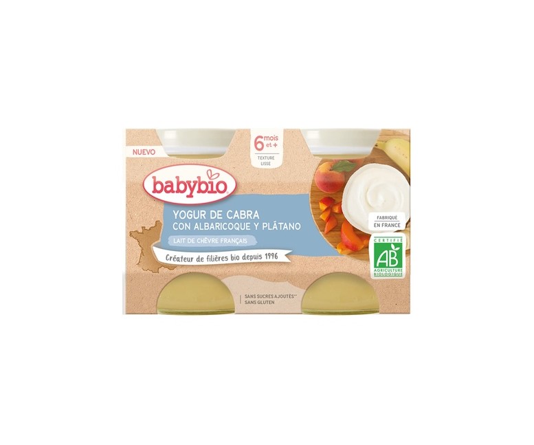 Yogur albaricoque plátano cabra 2 unidades de 130g Babybio