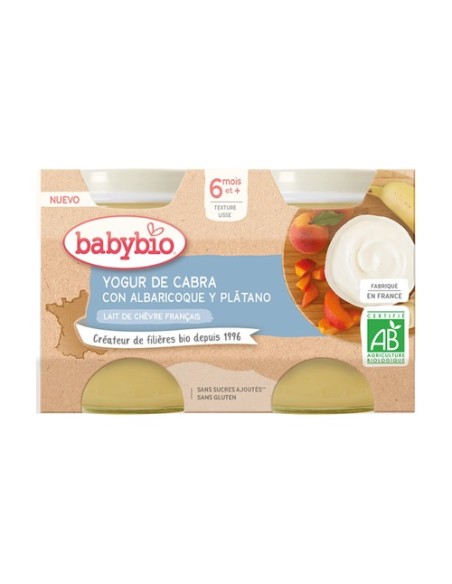 Yogur albaricoque plátano cabra 2 unidades de 130g Babybio
