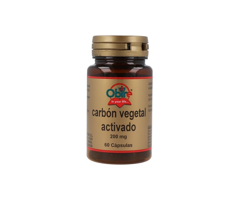 Carbón Vegetal Activado 60 cápsulas de 200mg Obire