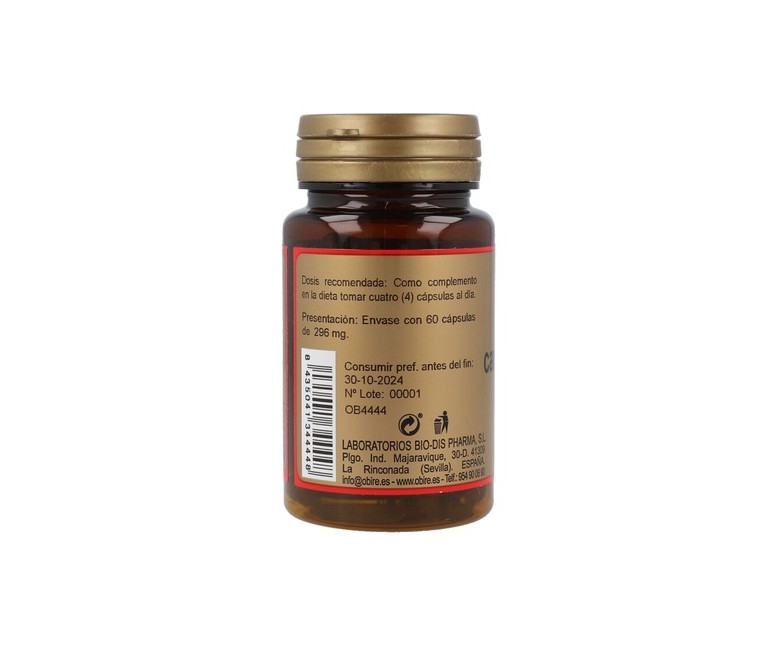 Carbón Vegetal Activado 60 cápsulas de 200mg Obire