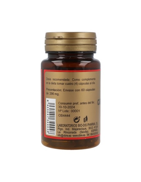 Carbón Vegetal Activado 60 cápsulas de 200mg Obire
